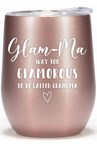 Vaso Vino 12 Onza - Hermoso Regalo Para Abuela Glam Ma Mug