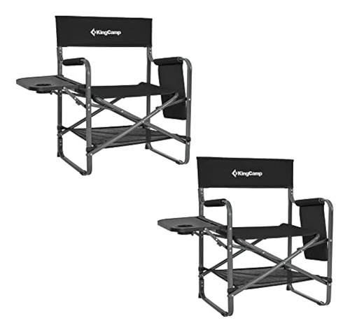 Kingcamp 2 Pack Heavy Duty Folding Director Side Table And