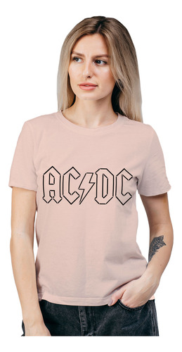 Polera Mujer Ac/dc Solid Musica Algodón Orgánico Wiwi