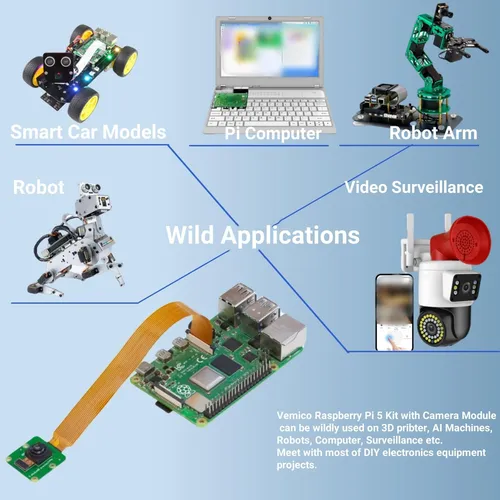 Kit Vemico Raspberry Pi 5 8gb Con Cámara 5mp
