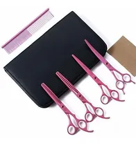 Comprar Set De Tijeras 7 Pulgadas Peluqueria Canina Moontay Rosa