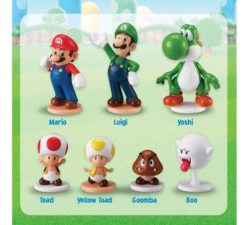 Juego De Mesa Super Mario Torre Con 7 Figuras Coleccionables