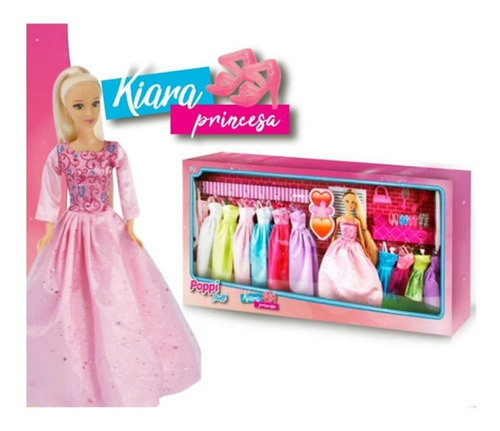 Muñeca Kiara Princesa Vestidos Y Accesorios Zapatos - Poppi