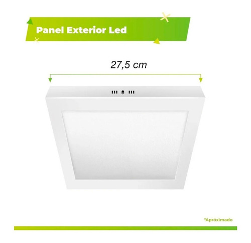 Panel Exterior Led Cuadrado 24w 220v Luz Calida Macroled