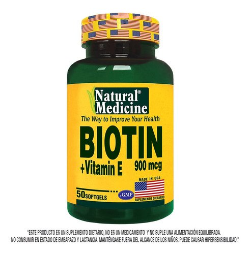 Biotin Con Vitamina E Natural Medicine X 50 Softgels
