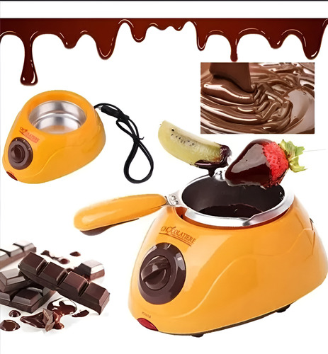 Derretidora Fondue De Chocolate Eléctrico Olla Extraíble Amarillo