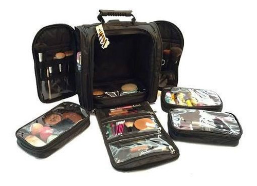 Bolsa Mochila Para Maquiagem Com 5 Estojos P/ Acessórios