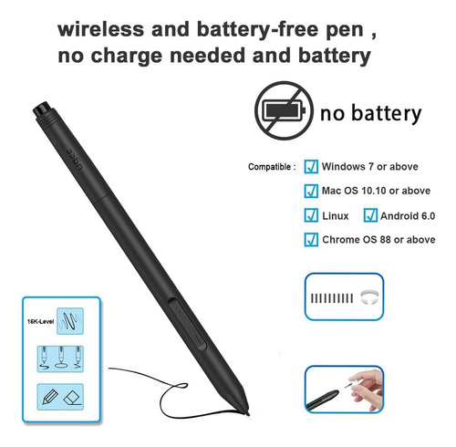 Tableta De Dibujo Gráfico 10 X 6 Pulgadas Con 8 Teclas 8192