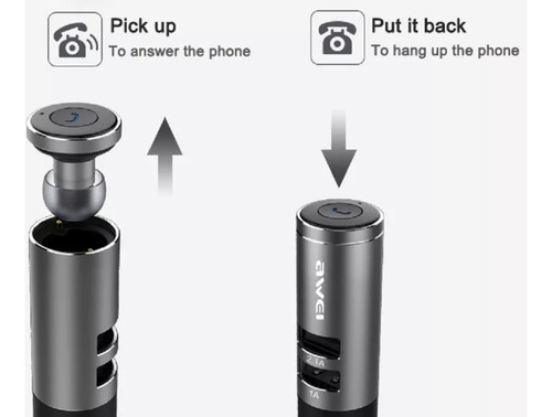 Cargador Auto Usb Manos Libres Carga Rapida Bluetooth Awei