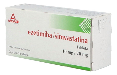 Ezetimiba/simvastatina 10 Mg/20 Mg Caja Con 28 Tabletas