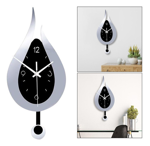 Reloj De Pared Péndulo, Reloj De Pared Decorativo De Plata