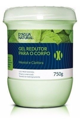 Gel Redutor P Corpo, Mentol E Canfora 750g D´agua Natural