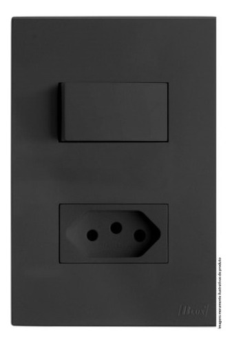 1 Tecla Simples + Tom. 10a Grafite Fosco Recta Satin Blux Cor Preto