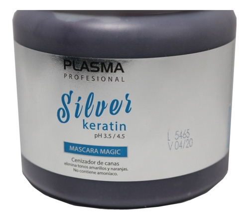 Máscara Matizador Silver Con Keratina Plasma X 500 G