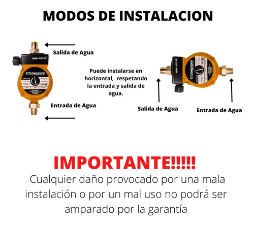 Imagen 5 de 10 de Bomba Presurizadora Elevadora De Presión Lusqtoff 2 Baños Termotanque Calefon