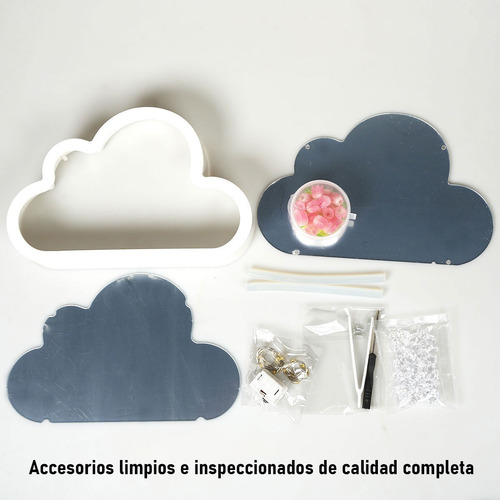 Luz Nocturna Con Espejo De Tulipán De Nube Para Dormitorio