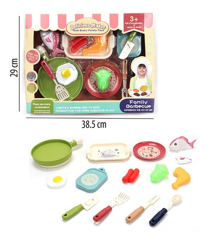 Juego De Cocina Set Comida De Juguete Para Niña Mayoreo Color Multicolor