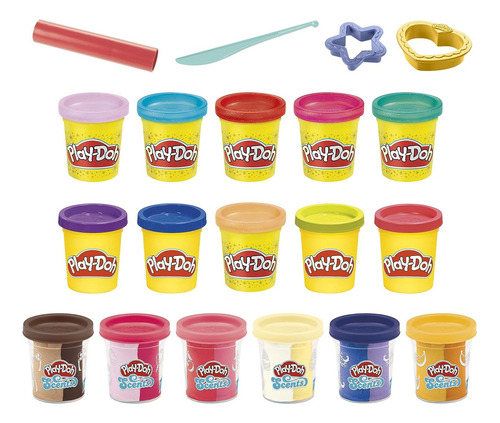 Play-doh Sparkle And Scents Variety Pack De 16 Latas