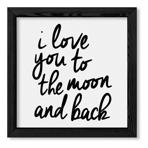 Cuadros 20x20 Chato Negro I Love You To The Moon And Back