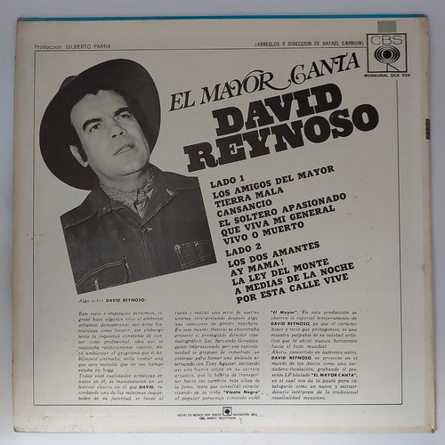David Reynoso - El Mayor Canta Lp