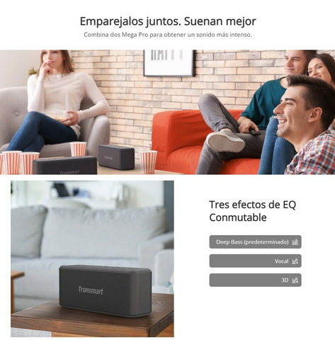 Parlante Tronsmart SoundPulse Mega Pro portátil con bluetooth waterproof negra