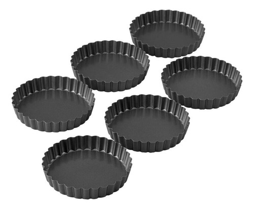 Mini Tarteras Tartaletas Acanalada 10cm Desmontables Set X 6