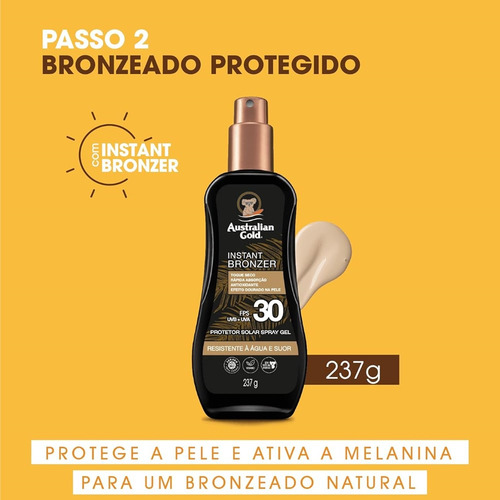 2 Protetor Solar Corporal Spray Fps30 Australian Gold 237g