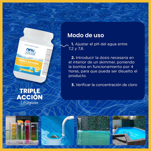 Imagen 3 de 5 de Pastillas De Cloro De 1 Pulgada Ninu 1 Kilogramo (33 Piezas)