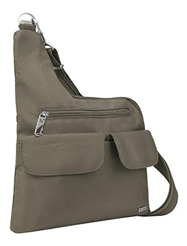 Travelon: Bolso Bandolera Clásico Antirrobo - Nuez Moscada -