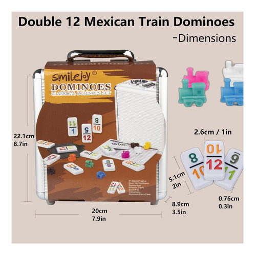 Smilejoy Double 12 Colorido Number Dot Dominoes, Juego De De