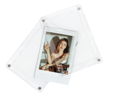 Kit 3x Moldura Transparente Para Fotos De Instax Mini 4 Ímãs