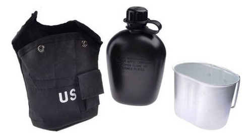 Cantil Militar Com Caneca De Aluminio Cor Preto