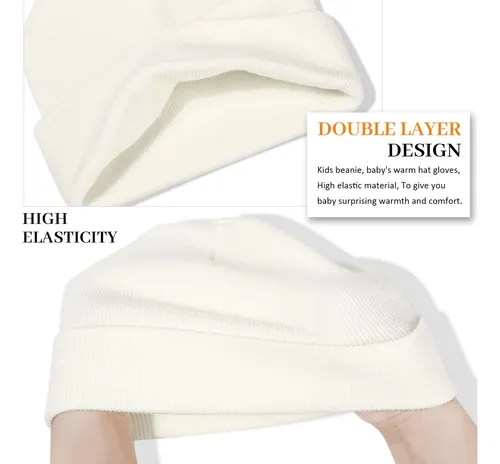 Conjunto De Gorro Y Guantes Para Bebe, Gorro De Punto Calido