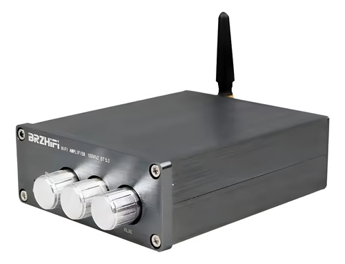 Amplificador Bluetooth 2x100w Hifi Premium Aux In Potencia Plateado 200 W