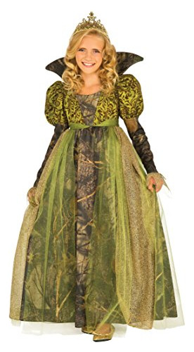 Disfraz Reina Del Bosque Verde, Niña, Mediano