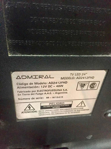 Tv. Led 24 Full Hd Admiral. Excelente Estado!impecable