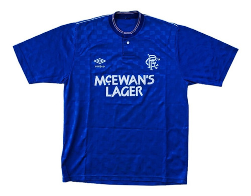 Camiseta De Glasgow Rangers, Umbro, 1989, Talla M.