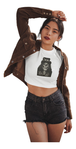 Playera Crop Top De Slash Guns N´ Roses Esqueleto