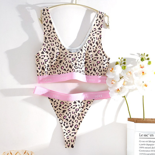 Conjunto De Bikini Finetoo Con Estampado De Leopardo Para Mu