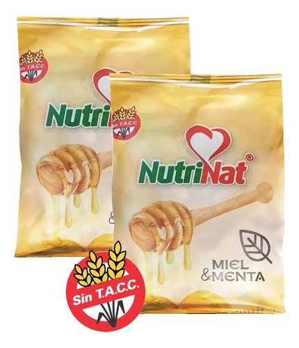 Caramelos De Miel Y Menta Sin Tacc Naturales Nutrinat 50g X2