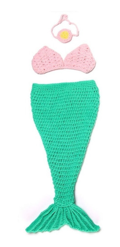 Imagem 5 de 6 de Newborn Sereia De Crochê - Cores - Foto Bebe - Frete Gratis