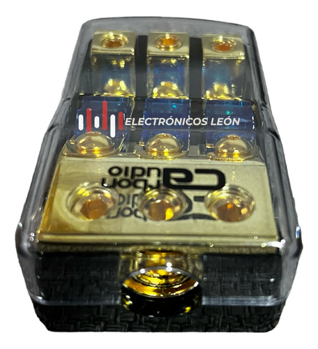 Distribuidor De Corriente Con 3 Fusibles 60a Cal 4 Car Audio