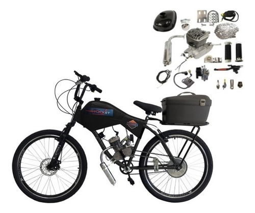 Bicicleta Motorizada Carenada Cargo Fr/disk -kit&bikedesmont Cor Preto Cadiilac