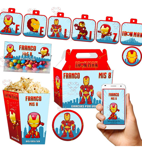 Kit Imprimible Ironman Vengadores Editable