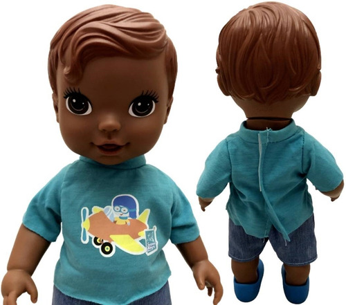 Imagem 2 de 4 de Boneco Menino Bebê Baby Collection Alive Moreno Negro Dodói