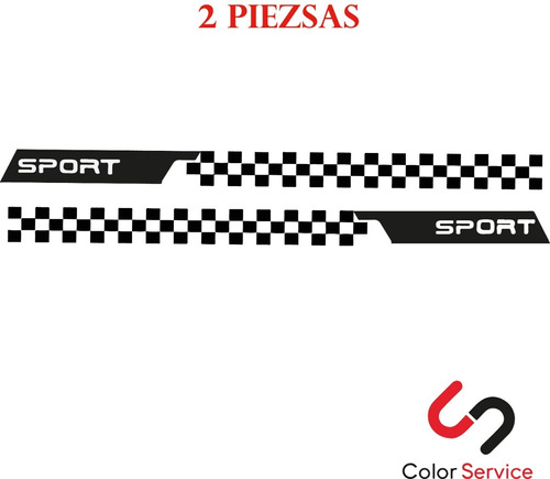  Sticker Calca Franjas  Laterales Auto Sport 2pzs