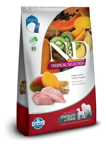 Ração Cães Adultos Farmina N&D Tropical Frango Frutas 2Kg