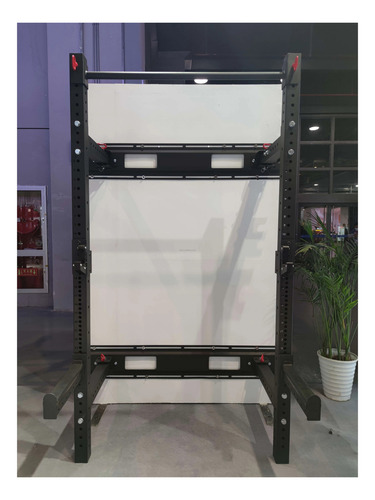 Rack Plegable Jaula De Potencia Multifuerza Amurable Estructura Negro Tapizado NA
