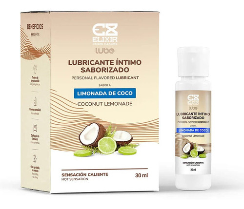 Lubricante Intimo Saborizado Oral Elixir Limonada De Coco