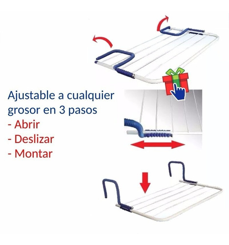 Tender De Ropa Para Balcon Ventana Baño X 2 Unidades